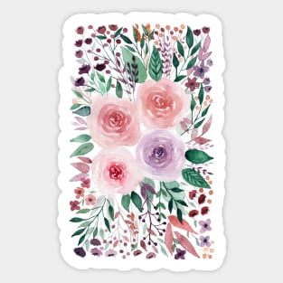 Colorful watercolor flowers Sticker